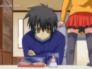 Teini-ikäinen anime söpöläinen tarkkailun hänen tiainen sisään the peili