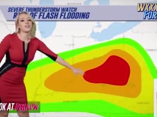 Meteorologist &lpar;zoey monroe&rpar; warns de humidity glissement en comme &lpar;michael vegas&rpar; diapositives son bite en son chatte - regarder ather maintenant