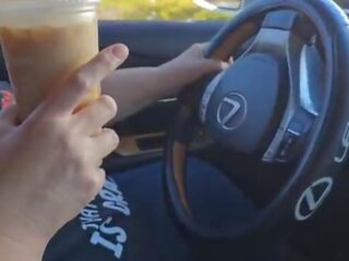 I Asked A Stranger On The Side Of The Street To Jerk Off And Cum In My Ice Coffee &lpar;Public Masturbation&rpar; Outdoor Car sex